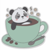 Cute Panda In Coffee Cup Coffee Lover Gift Aufkleber (Vorderseite)
