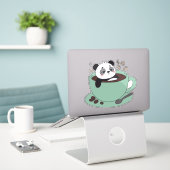 Cute Panda In Coffee Cup Coffee Lover Gift Aufkleber (Laptop auf Schreibtisch)