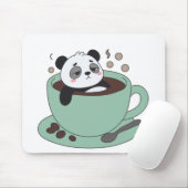 Cute Panda In Coffee Cup Coffee Lover Gift Mousepad (Mit Mouse)