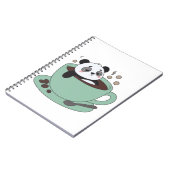 Cute Panda In Coffee Cup Coffee Lover Gift Notizblock (Linke Seite)