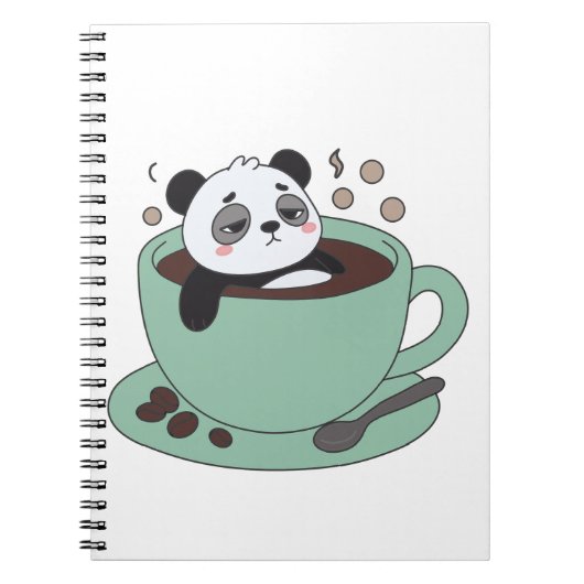 Cute Panda In Coffee Cup Coffee Lover Gift Notizblock (Vorderseite)