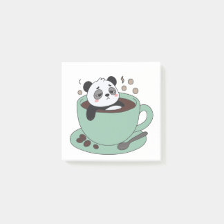 Cute Panda In Coffee Cup Coffee Lover Gift Post-it Klebezettel