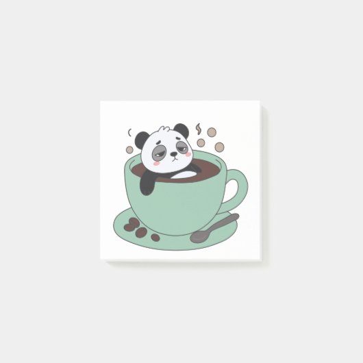 Cute Panda In Coffee Cup Coffee Lover Gift Post-it Klebezettel (Vorderseite)