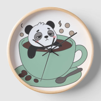 Cute Panda In Coffee Cup Coffee Lover Gift Uhr