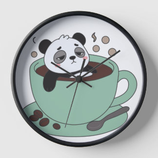 Cute Panda In Coffee Cup Coffee Lover Gift Uhr