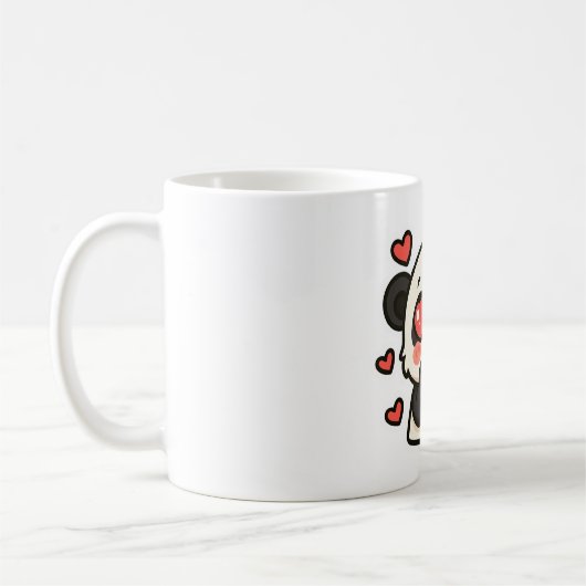 Cute Panda Love Mug – Kawaii Heart Eyes design Kaffeetasse (Links)