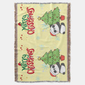 cute panda merry Christmas blanket Decke (Vorderseite Vertikal)