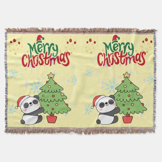 cute panda merry Christmas blanket Decke (Vorderseite)