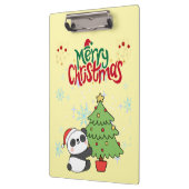 cute panda merry Christmas Clipboard Klemmbrett (Links)