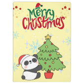 cute panda merry Christmas Clipboard Klemmbrett (Rückseite)