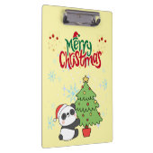 cute panda merry Christmas Clipboard Klemmbrett (Rechts)
