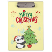 cute panda merry Christmas Clipboard Klemmbrett (Vorderseite)