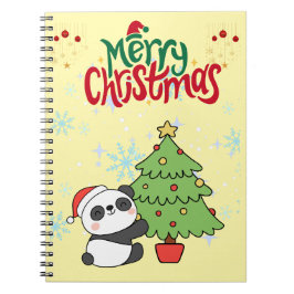 cute panda merry Christmas note book Notizblock