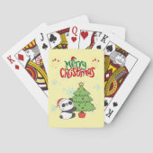 cute panda merry Christmas Poker Cards Spielkarten (Rückseite)