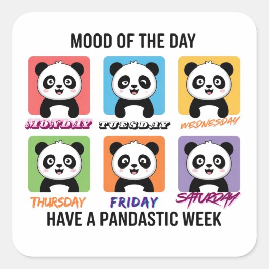 Cute Panda Mood of the Day Stickers (Vorderseite)