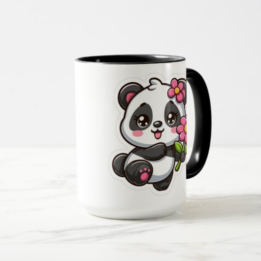 Cute panda Mug Tasse (VorderseiteRechts)