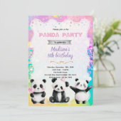 Cute panda party invitation einladung (Stehend Vorderseite)