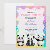 Cute panda party invitation einladung (Vorne/Hinten)