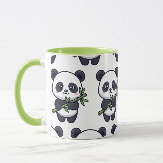 Cute Panda Pattern Mug – Black & White Design Tasse (Links)