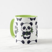 Cute Panda Pattern Mug – Black & White Design Tasse (Vorderseite Links)
