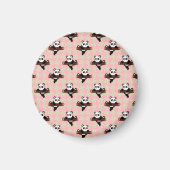 Cute Panda Pattern on Pink – Kawaii Seamless Magnet (Vorne)