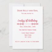 Cute Panda Pink My First Christmas Birthday Einladung (Rückseite)