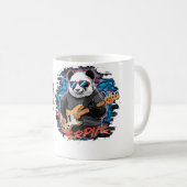 Cute Panda Playing Bass Guitar Animal Playing Guit Kaffeetasse (VorderseiteRechts)