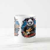 Cute Panda Playing Bass Guitar Animal Playing Guit Kaffeetasse (Mittel)