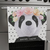 Cute Panda Polka Dot Personalized Kitchen Towel Geschirrtuch