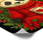 Cute Panda Santa Coffee Holiday Tee For Animal Lov Poster (Ecke)