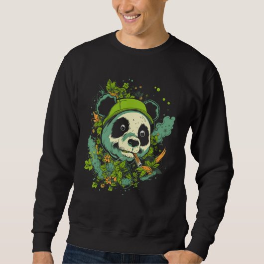 Cute Panda Splash Animal Face  Splash Paint Graphi Sweatshirt (Vorderseite)