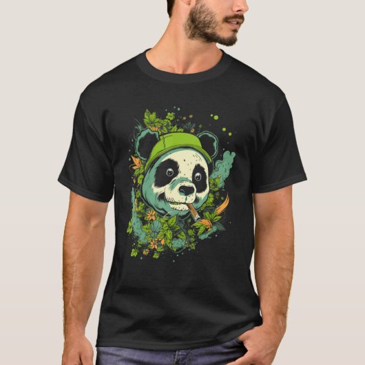 Cute Panda Splash Animal Face  Splash Paint Graphi T-Shirt (Vorderseite)
