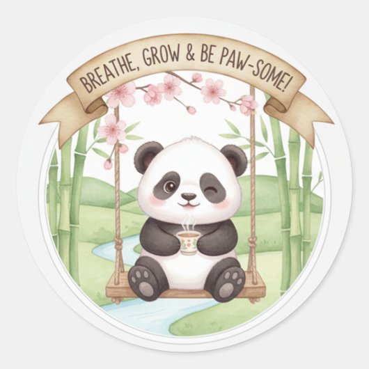Cute Panda Sticker (Vorderseite)