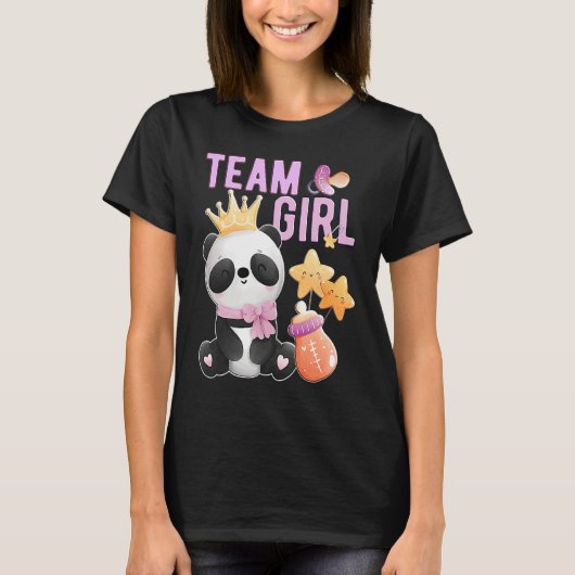 Cute Panda Team Girl Gender Reveal Baby Shower Pa T-Shirt (Vorderseite)