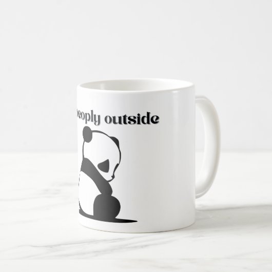 Cute panda Too peoply outside Mugs for introverts Kaffeetasse (VorderseiteRechts)