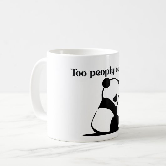 Cute panda Too peoply outside Mugs for introverts Kaffeetasse (Vorderseite Links)