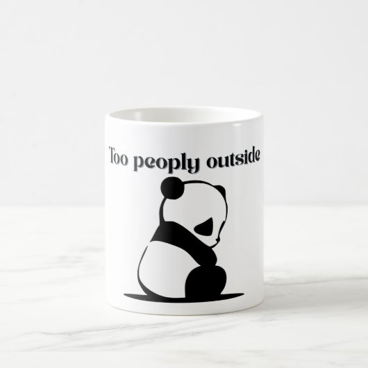 Cute panda Too peoply outside Mugs for introverts Kaffeetasse (Mittel)
