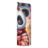 Cute Panda Winter Rose Bouquet Wrap Thermosbecher (Nach rechts gedreht)