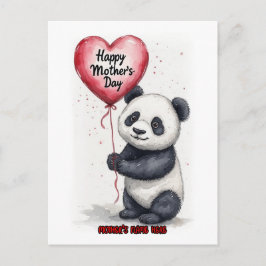 Cute Panda wishes you a Happy Mother's Day on a Feiertagspostkarte