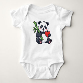 Cute Panda with Bamboo Kids Dress – Adorable Anima Baby Strampler
