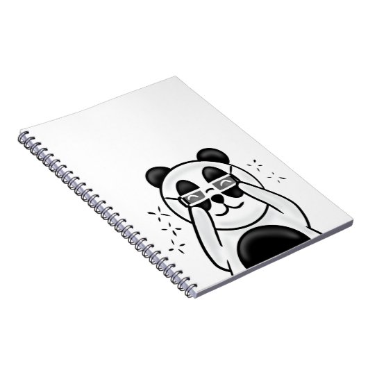 Cute Panda With Glasses Notizblock (Rechte Seite)