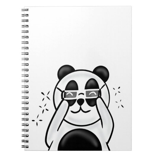 Cute Panda With Glasses Notizblock (Vorderseite)