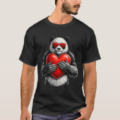 Cute Panda With Heart Love Design T-Shirt (Vorderseite)