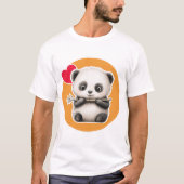 Cute Panda with its Bamboo Stick T-Shirt (Vorderseite)