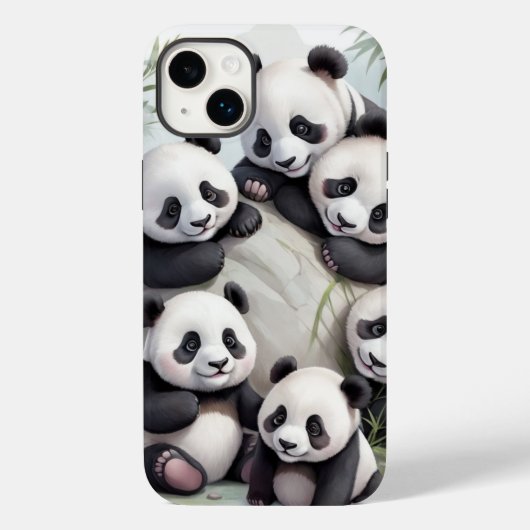 Cute Pandas Group Photo Case-Mate iPhone Hülle (Rückseite)