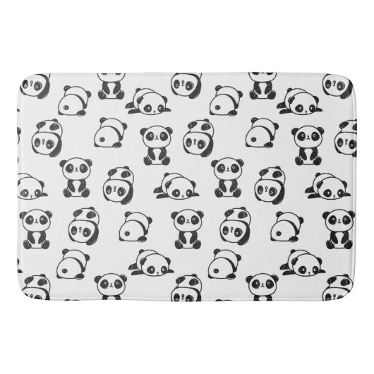 Cute Pandas Pattern  Badematte (Vorderseite)