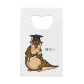 Cute pangolin graduating cartoon geldbeutel flaschenöffner (Rückseite)