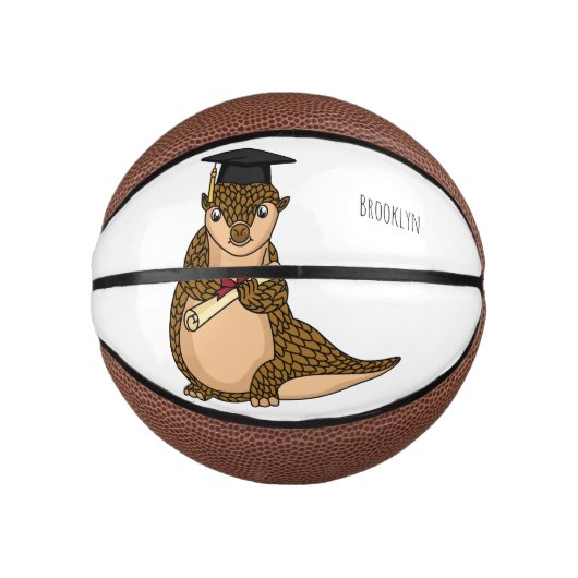 Cute pangolin graduating cartoon mini basketball (Vorderseite)