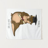 Cute pangolin graduating cartoon wandteppich (Vorderseite (Horizontal))