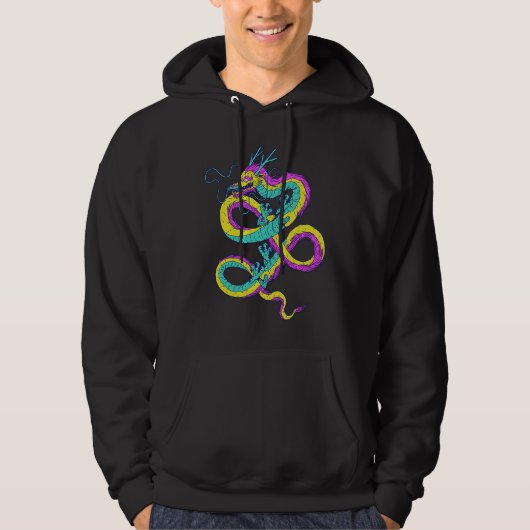 Cute Pansexual Dragon Pan Pride Flag Colors LGBTQ Hoodie (Vorderseite)